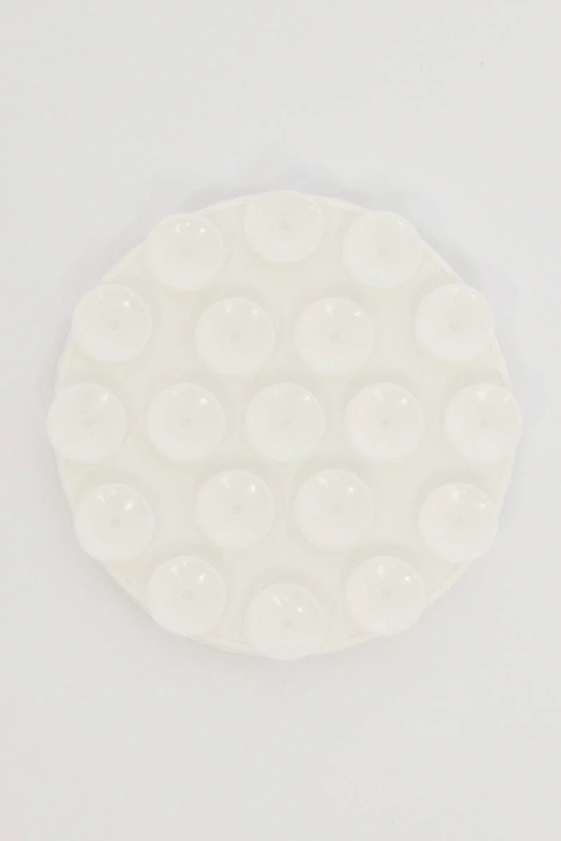 White Double Side Suction Phone Grip