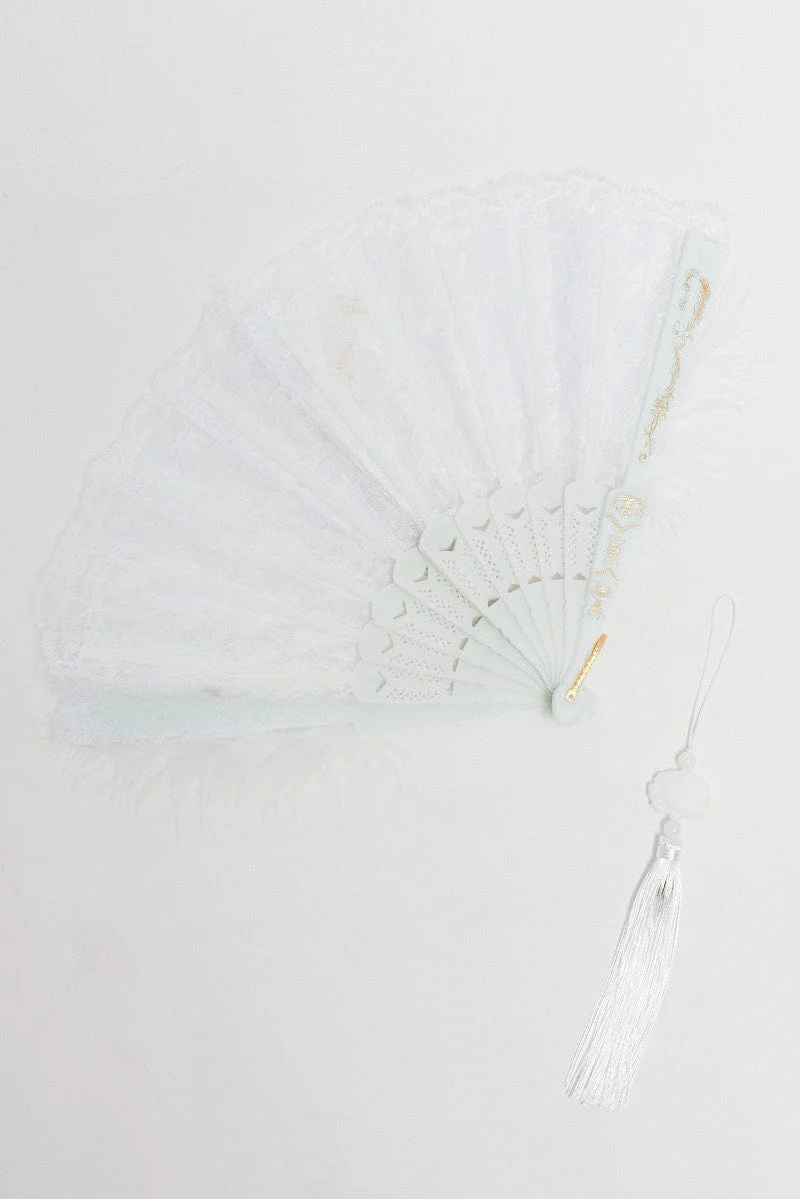 White Faux Fur Fan