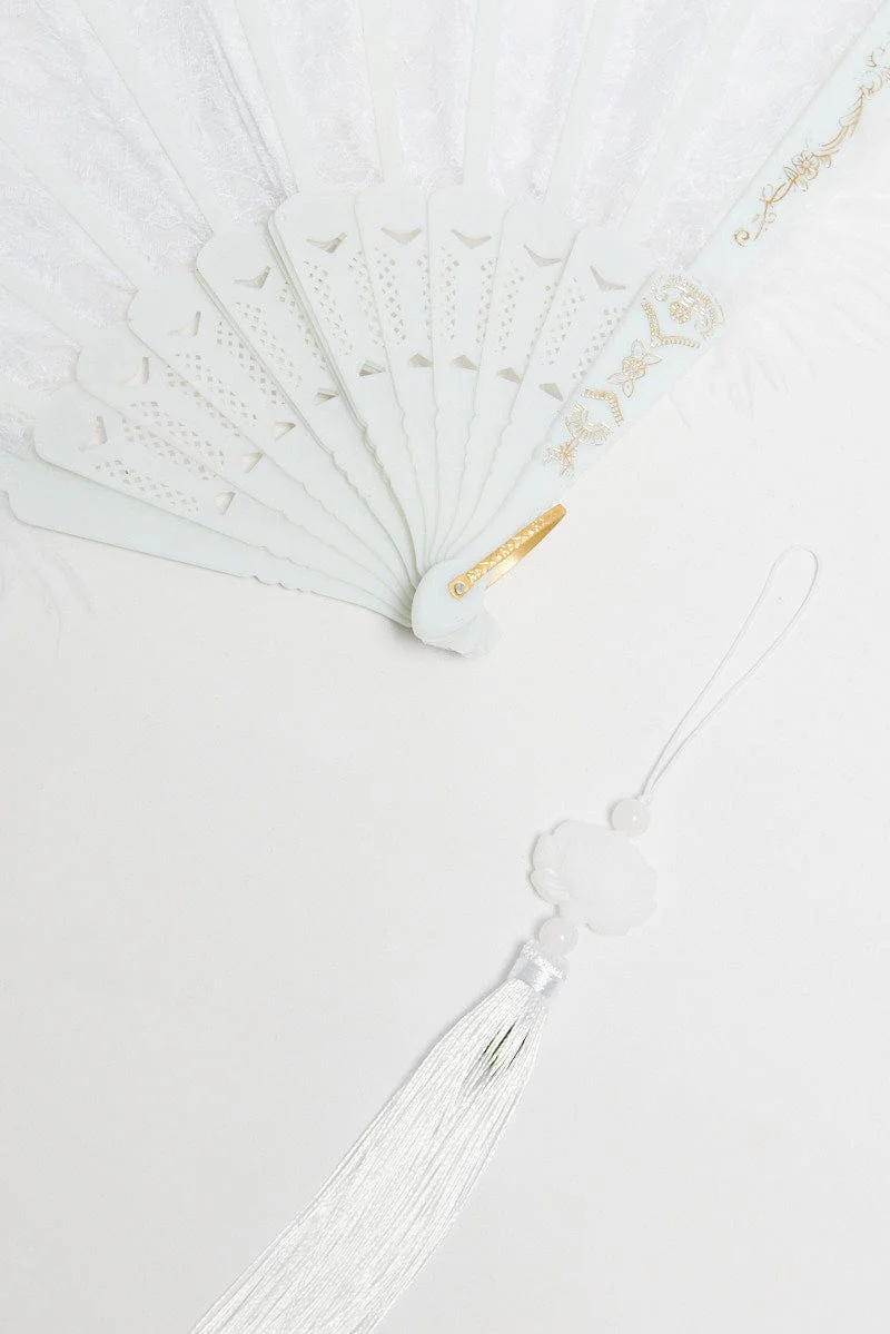 White Faux Fur Fan - Image 2