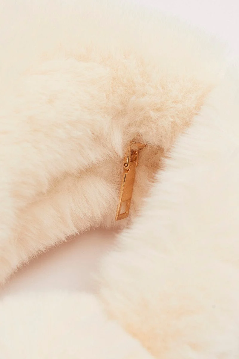 White Faux Fur Shoulder Bag - Image 2