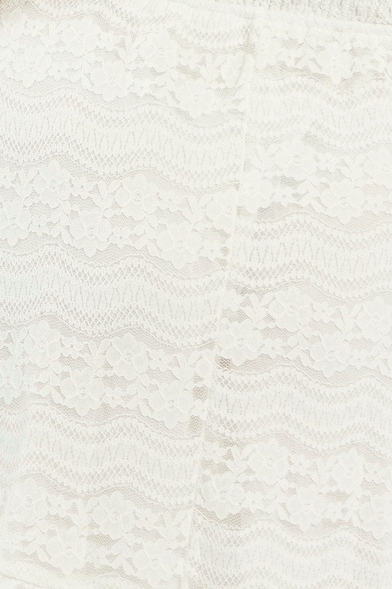White Fit And Flare Dress Short Sleeve Lace - Image 6