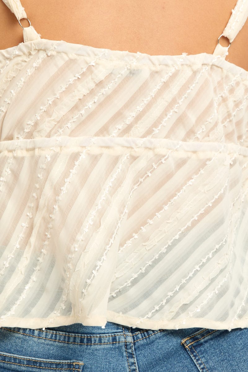 White Frill Cami Top - Image 5