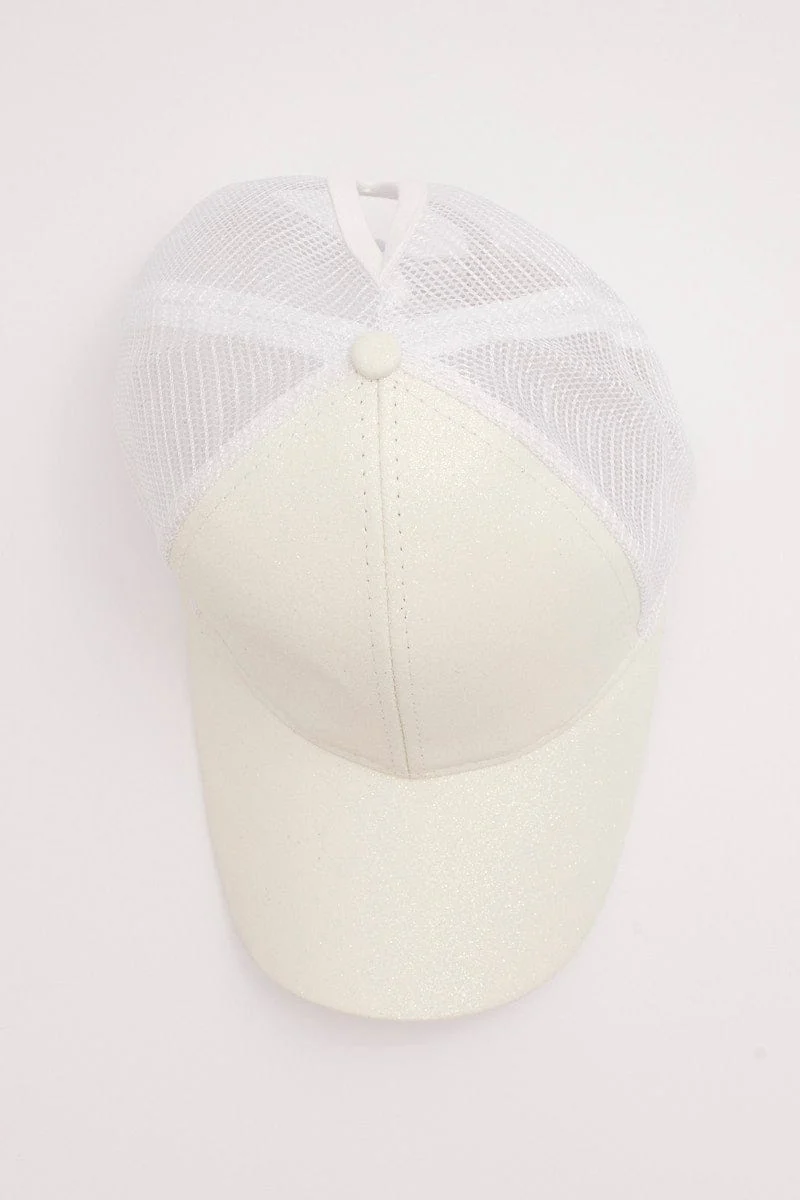 White Glitter Trucker Cap - Image 2