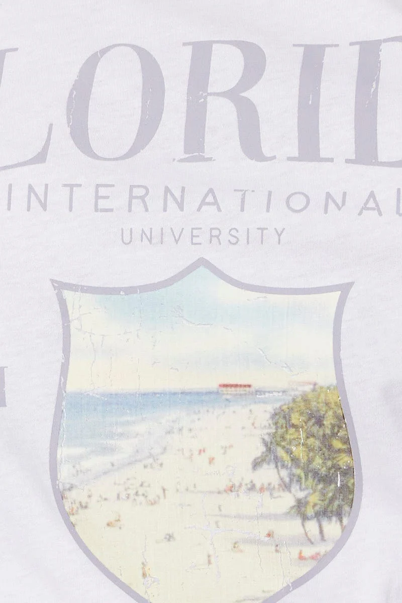 White Graphic T-shirt Crew Neck Short Sleeve - Image 6