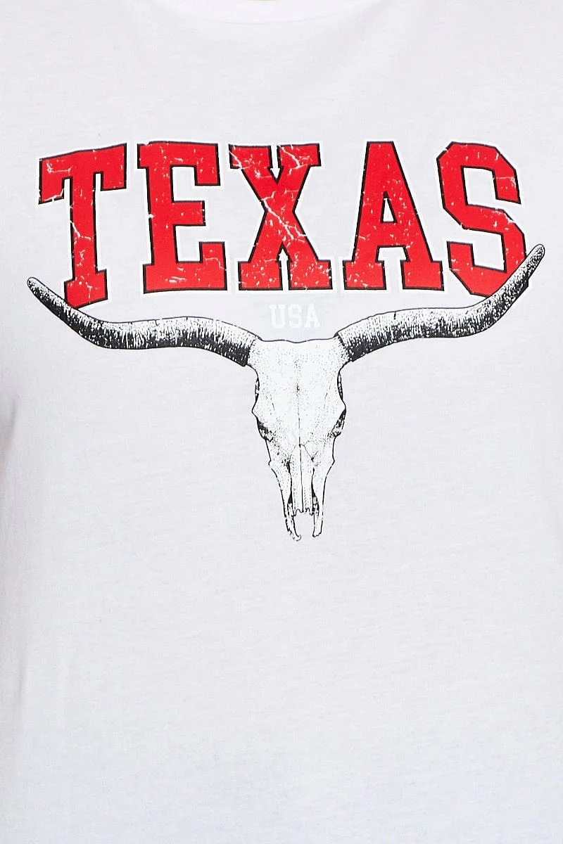 White Graphic T-shirt Crew Neck Short Sleeve - Image 6