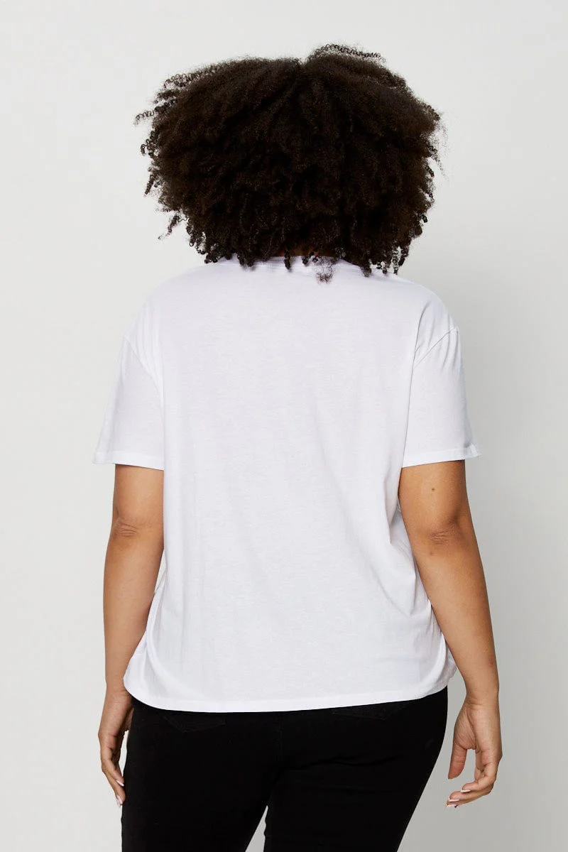 White Graphic T-shirt Florida Tiger Short Sleeve Cotton - Image 5
