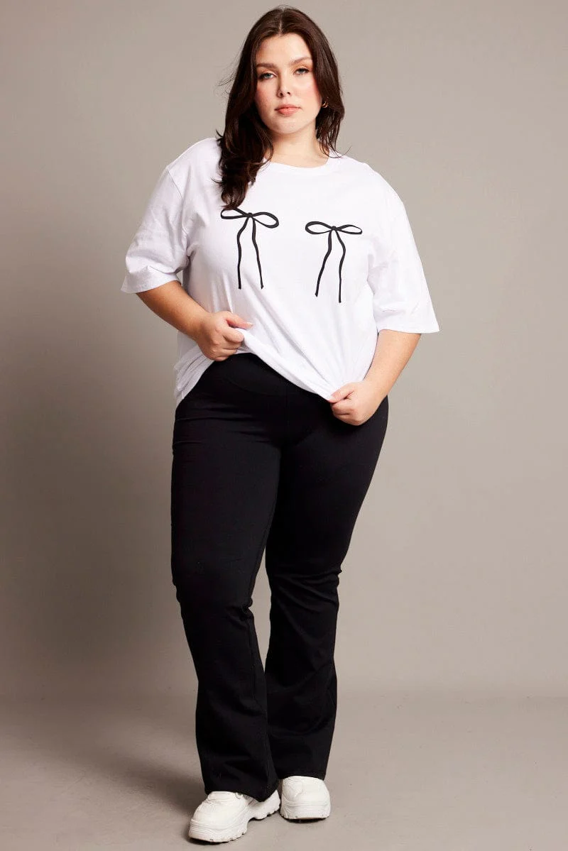 White Graphic T-shirt Short Sleeve Crew Neck - Image 2