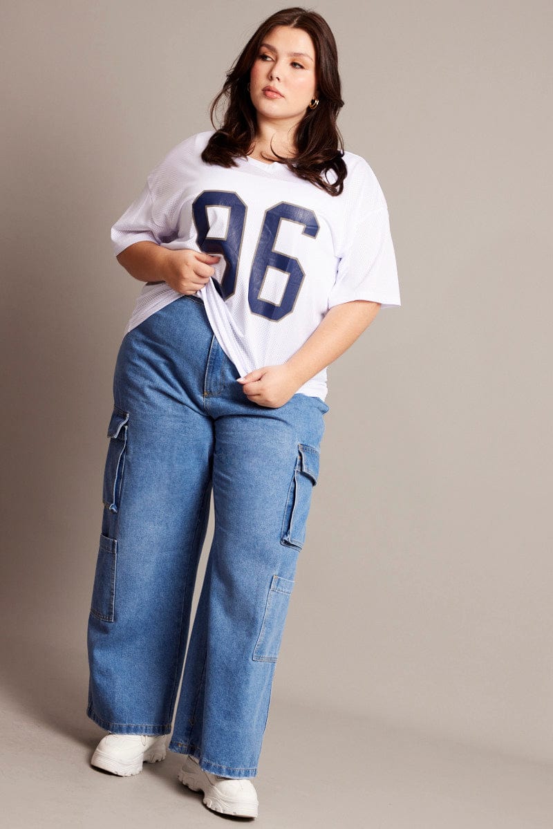 White Graphic T-shirt Short Sleeve Crew Neck - Image 2