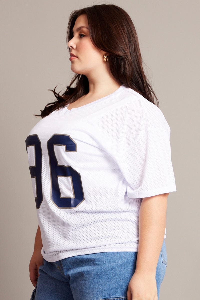 White Graphic T-shirt Short Sleeve Crew Neck - Image 4