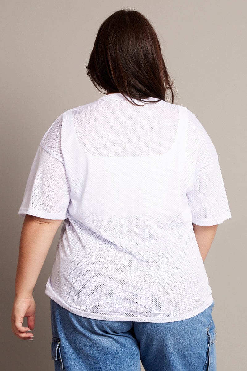 White Graphic T-shirt Short Sleeve Crew Neck - Image 5