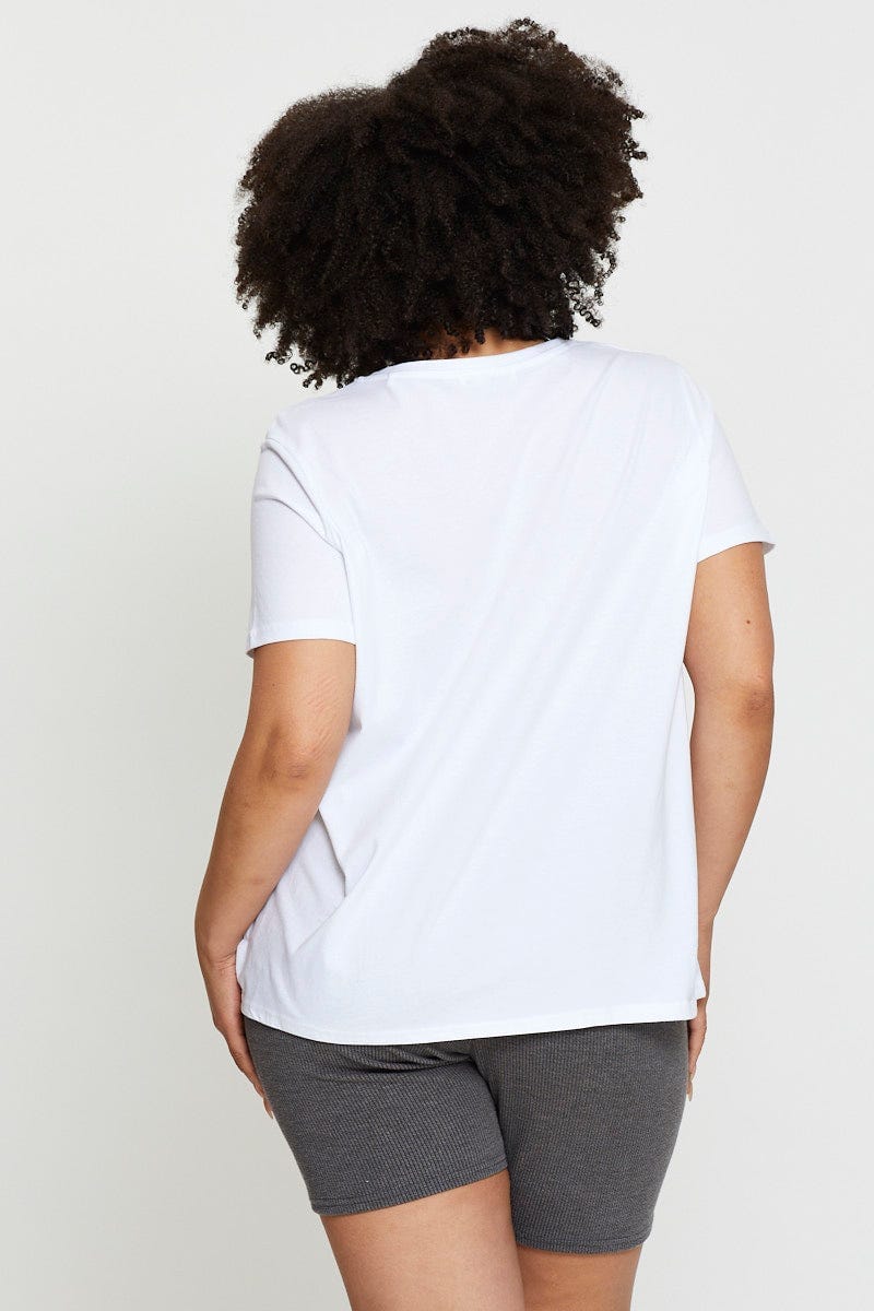 White Graphic T-shirt World Tour Crew Neck Short Sleeve - Image 5