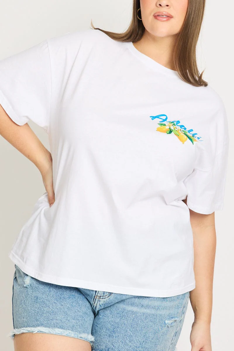 White Graphic Tee Short Sleeve Lemon - Image 5