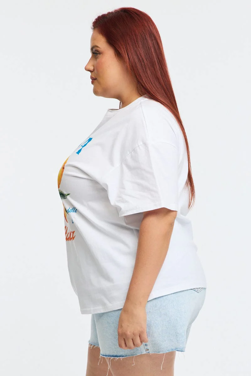 White Graphic Tee Short Sleeve Sicilia - Image 3