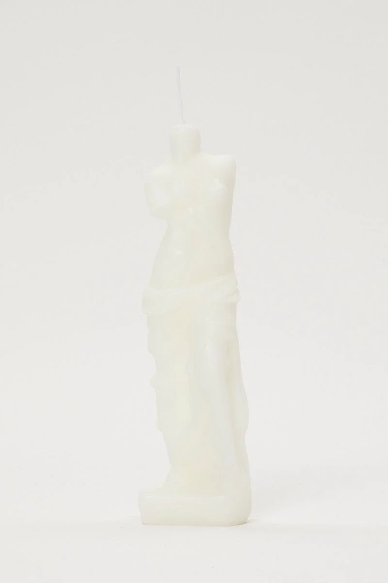 White Grecian Figure Candle - Image 2