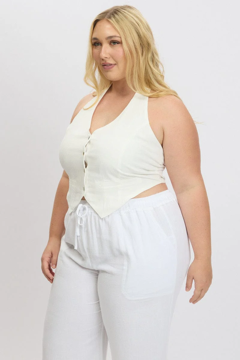 White Halter Neck Vest - Image 4