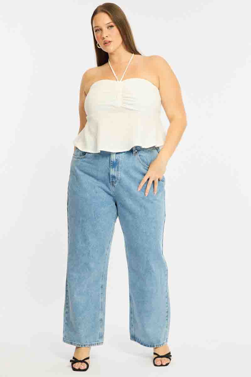 White Halter Top Sleeveless - Image 2