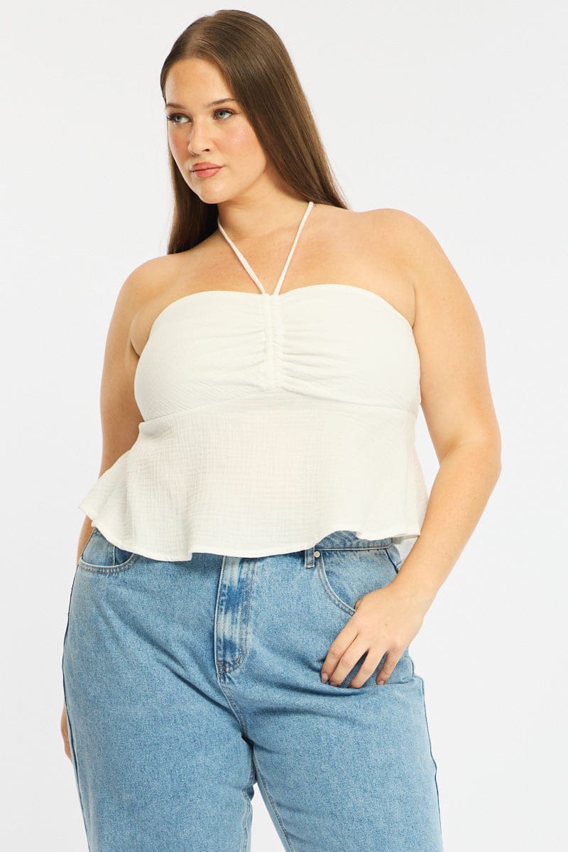 White Halter Top Sleeveless - Image 3