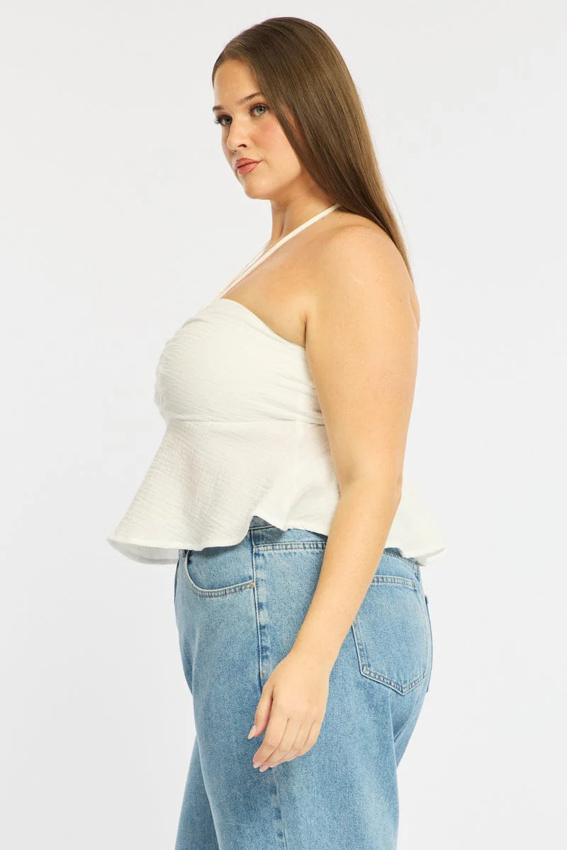 White Halter Top Sleeveless - Image 4