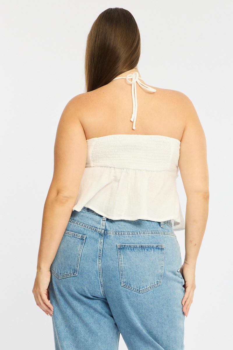 White Halter Top Sleeveless - Image 5