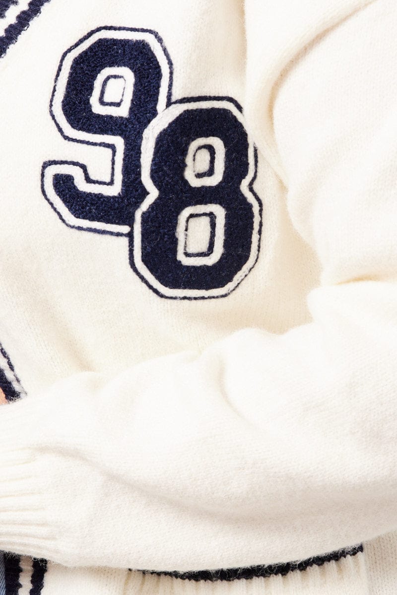 White Knit Cardigan Longline - Image 6