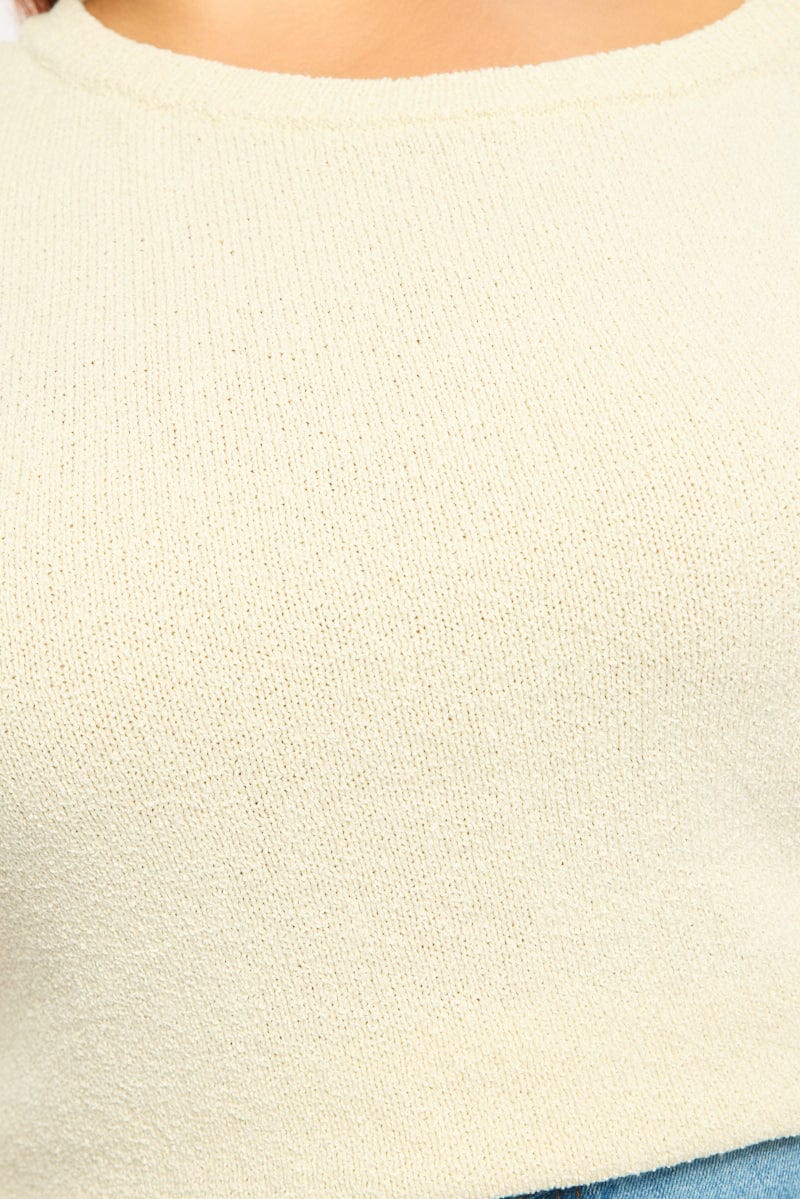 White Knit Top One Shoulder - Image 5