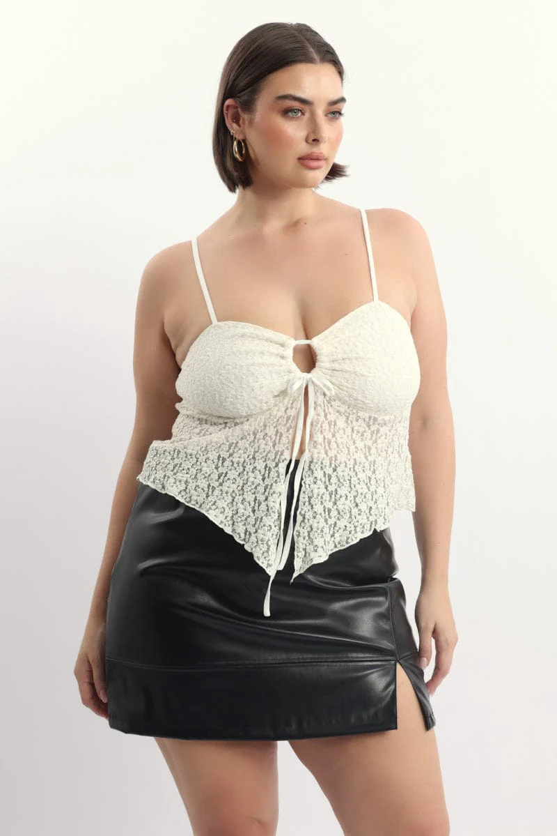 White Lace Boob Tube Scarf Hem