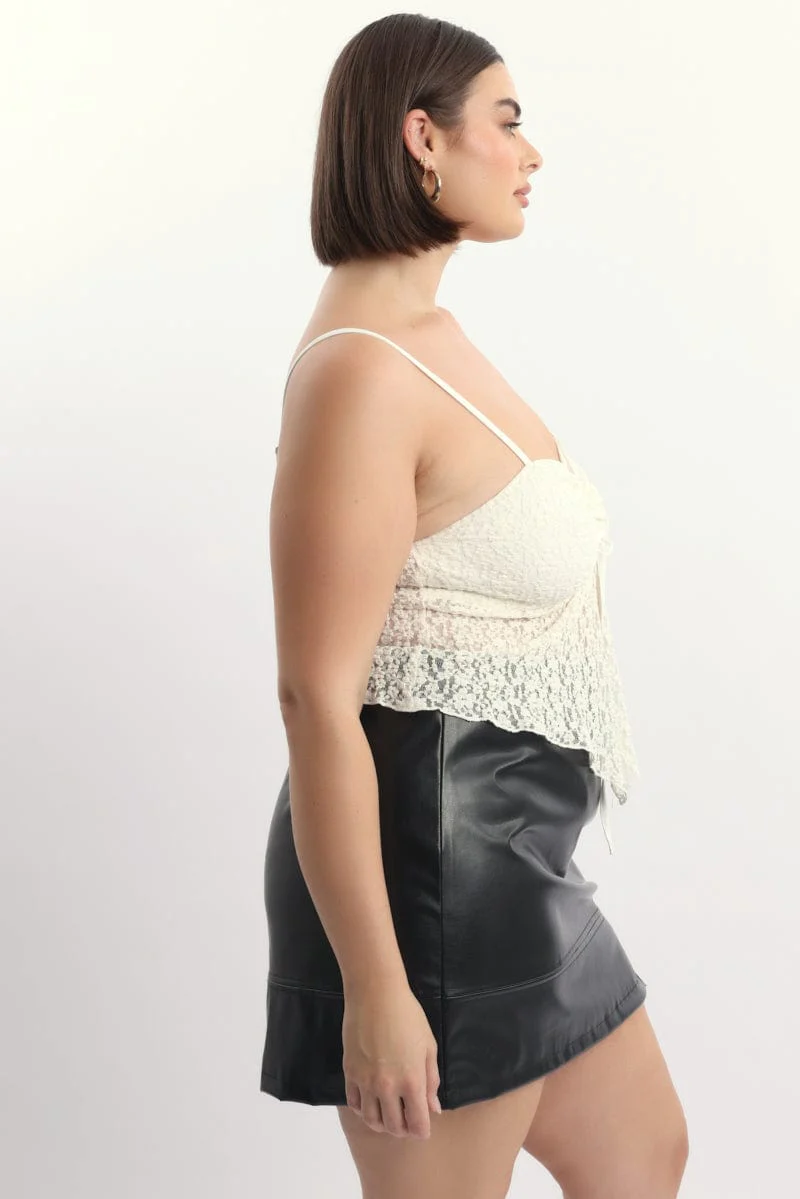 White Lace Boob Tube Scarf Hem - Image 3