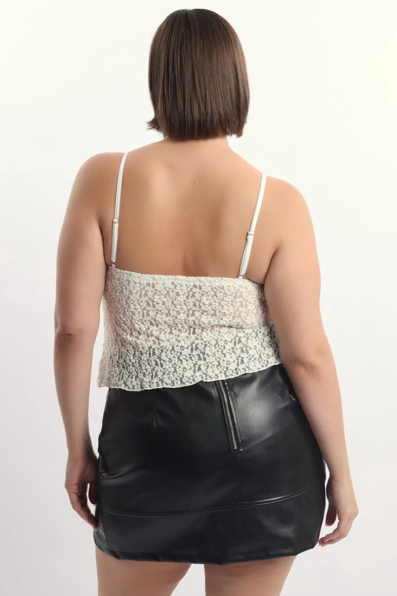 White Lace Boob Tube Scarf Hem - Image 4