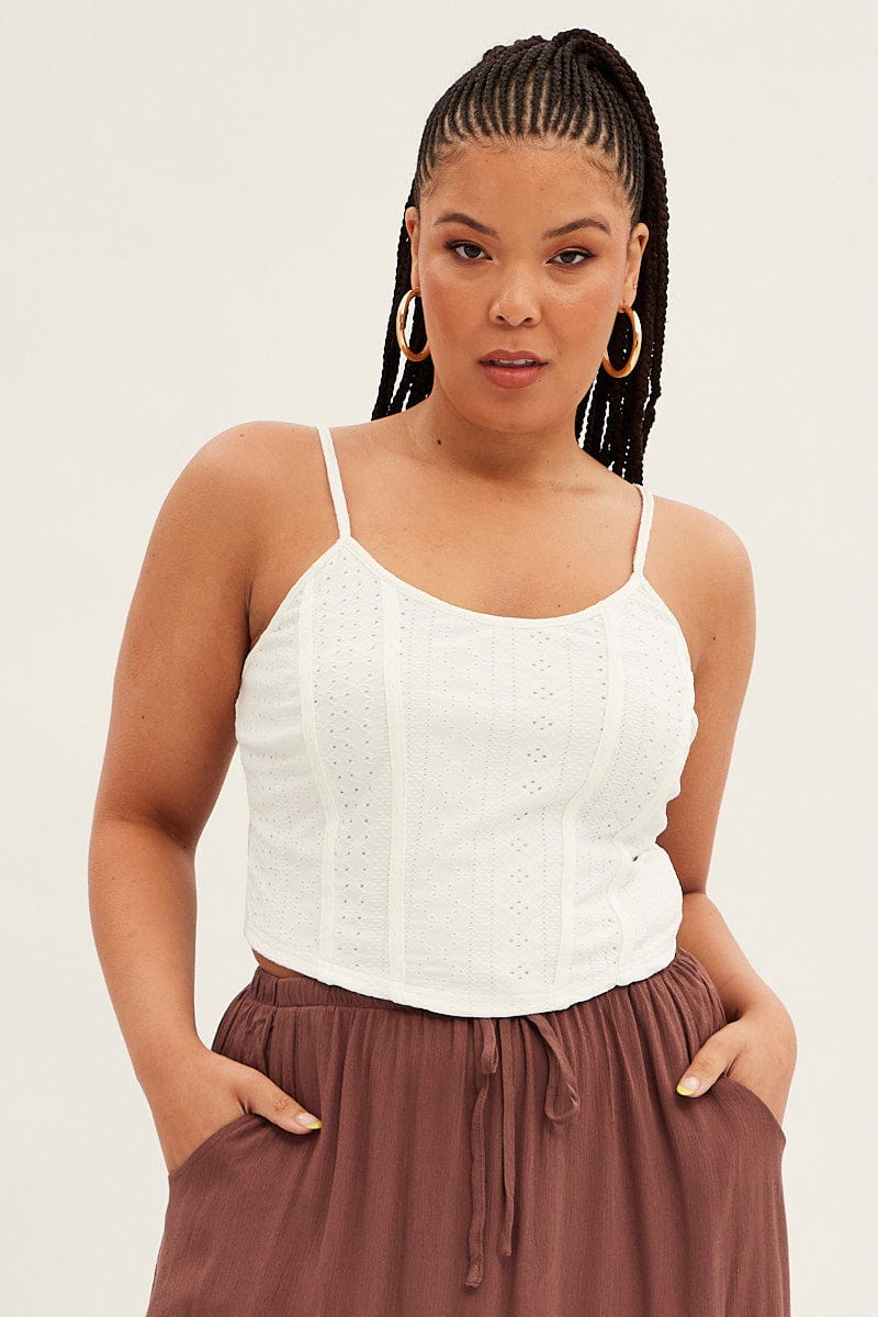 White Lace Corset Top - Image 3