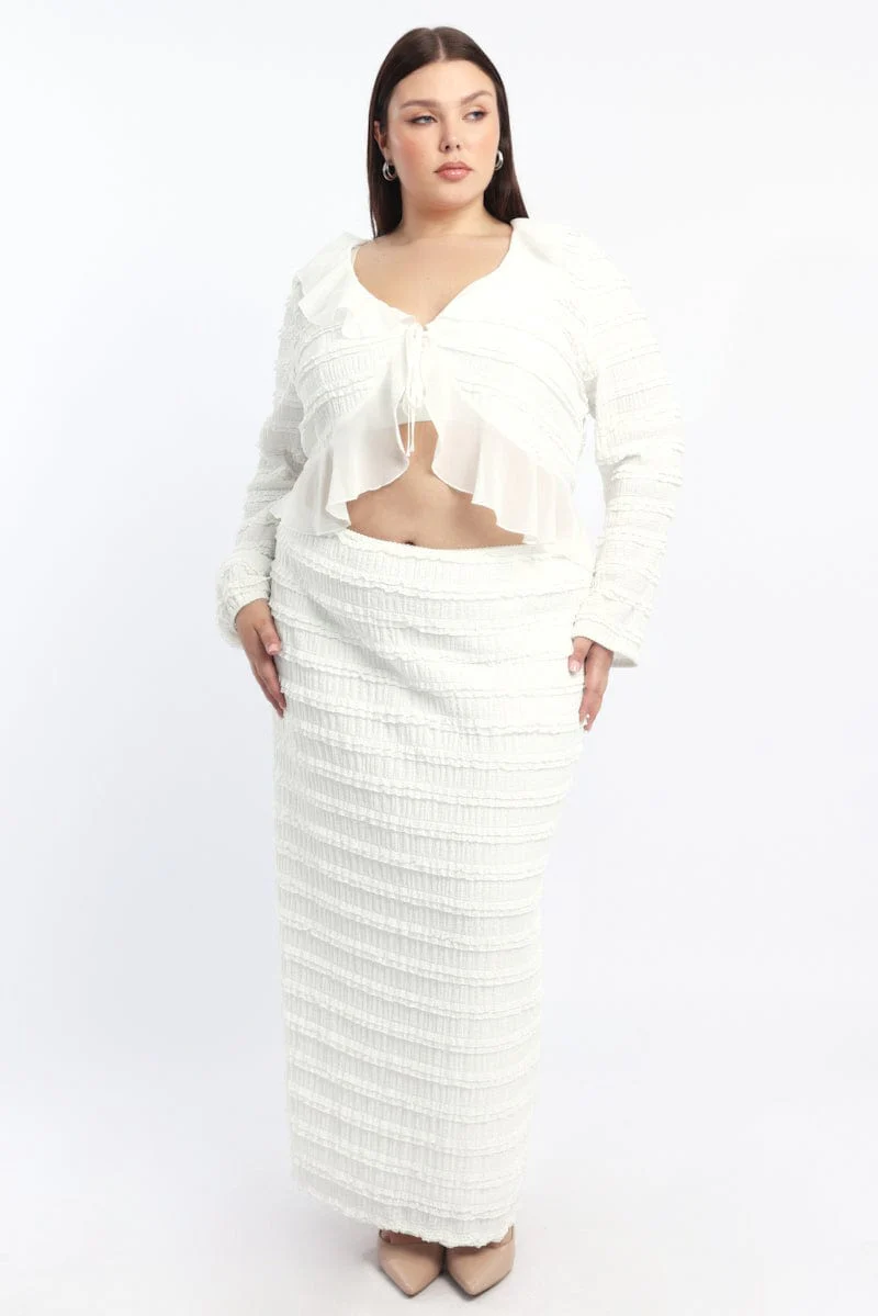 White Lace Frill Tie Bolero Jacket - Image 3
