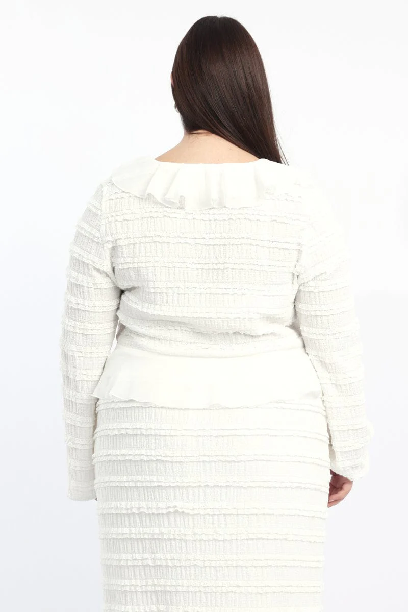 White Lace Frill Tie Bolero Jacket - Image 5