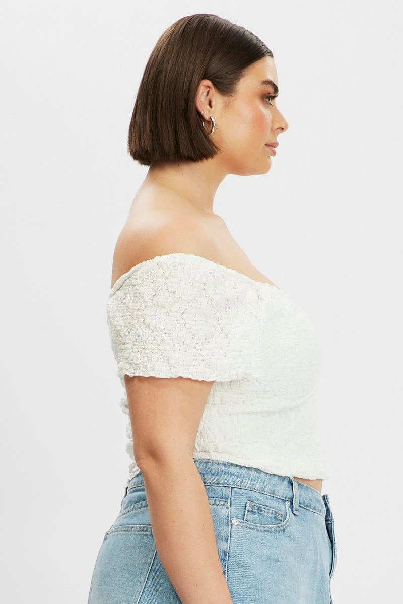 White Lace top Short Sleeve - Image 4