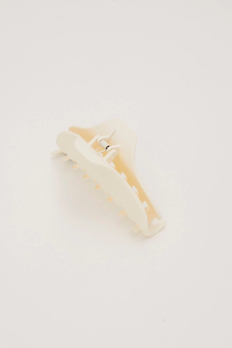 White Large Plain Claw Clip - Image 2