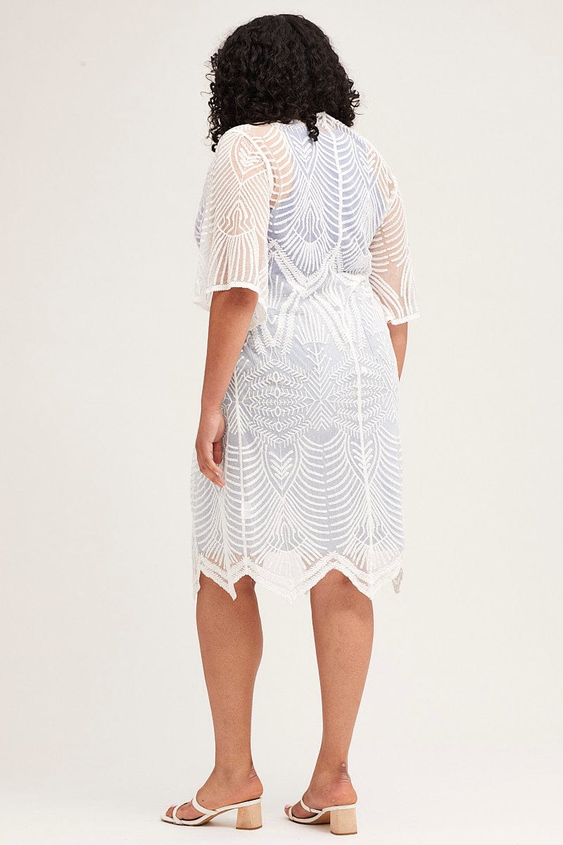 White Long Sleeve Crochet Oversized Cardigan - Image 5