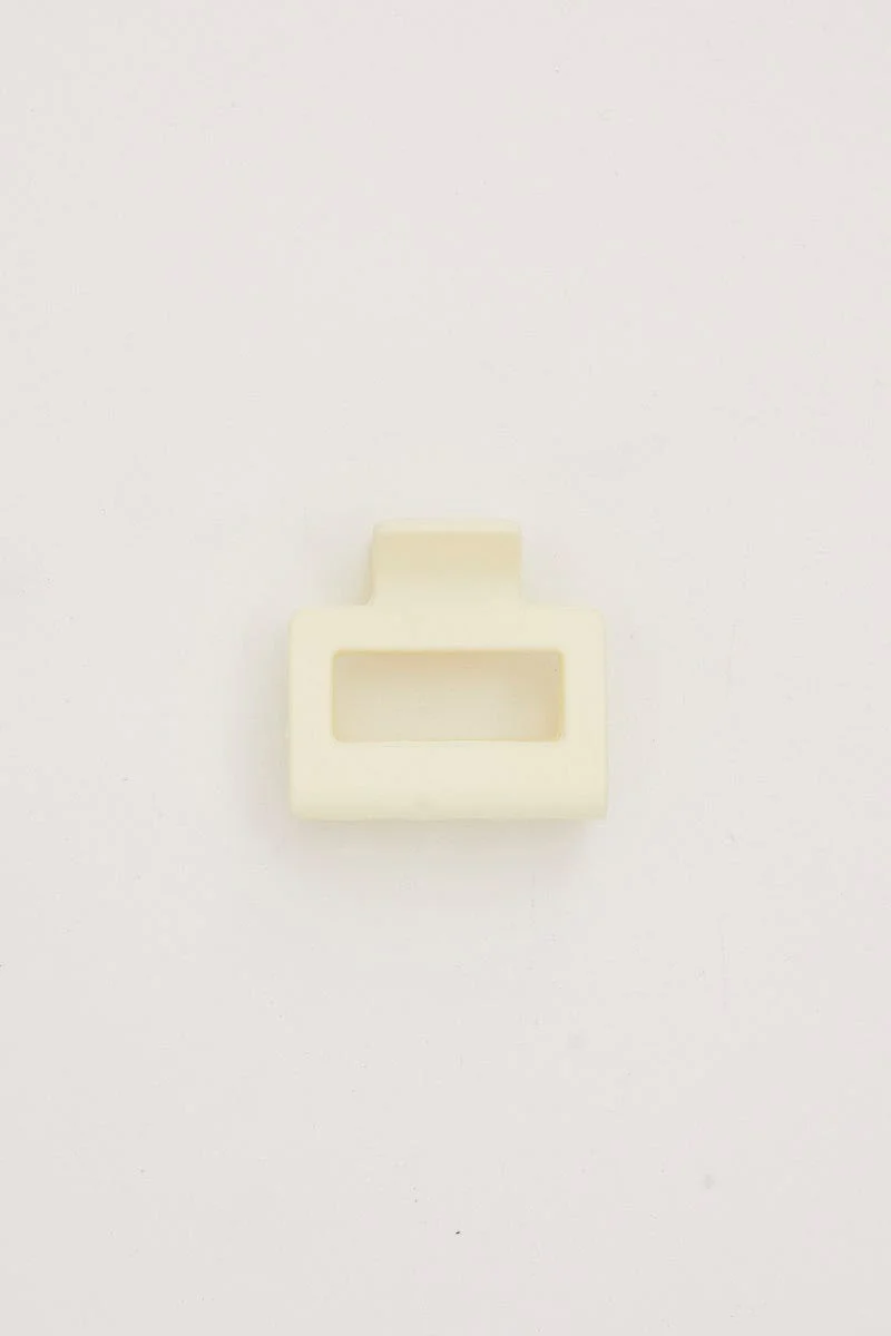 White Matte Rectangle Claw Clip
