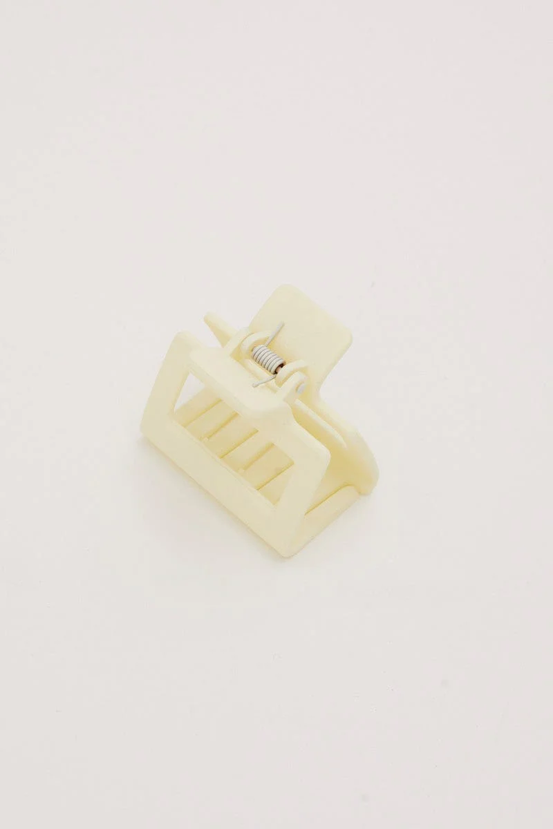 White Matte Rectangle Claw Clip - Image 2