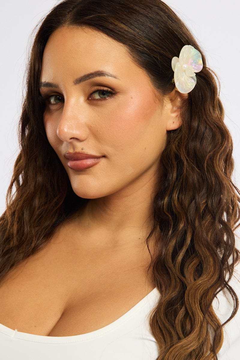 White Orchid Hair Clip