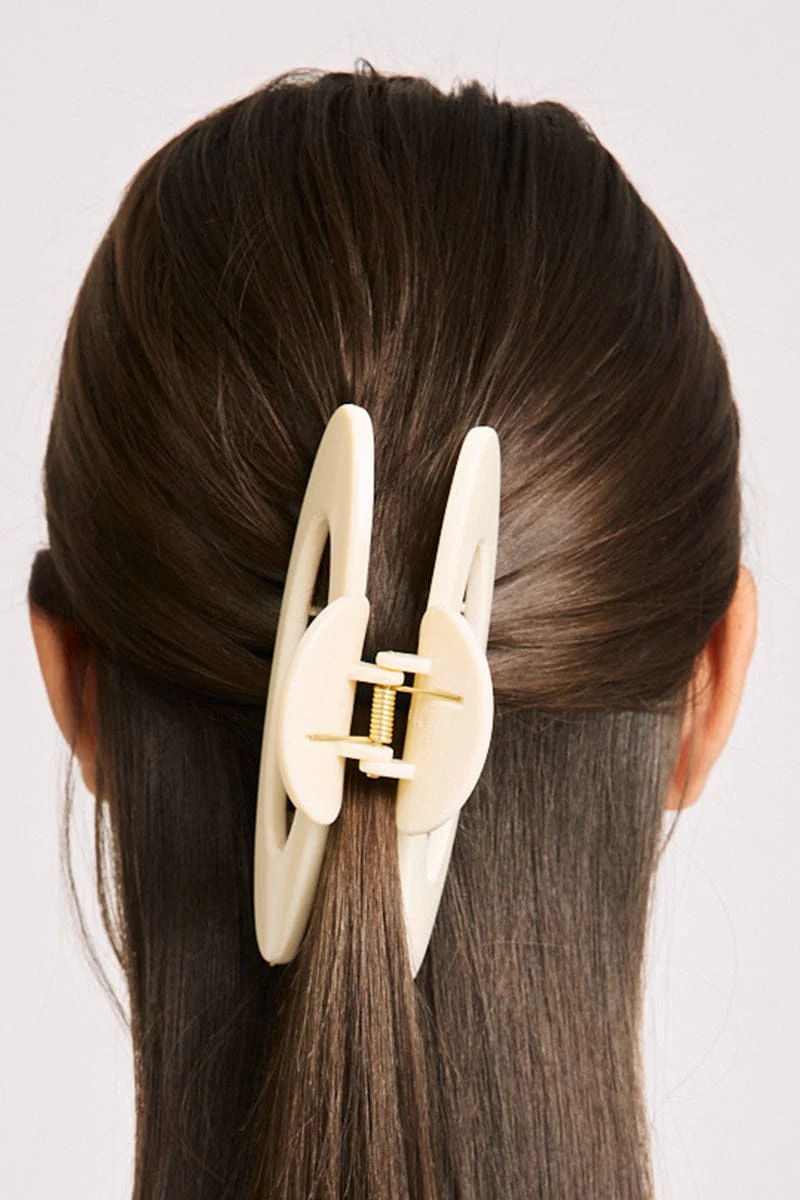 White Oval Hair Claw Clip - Image 2