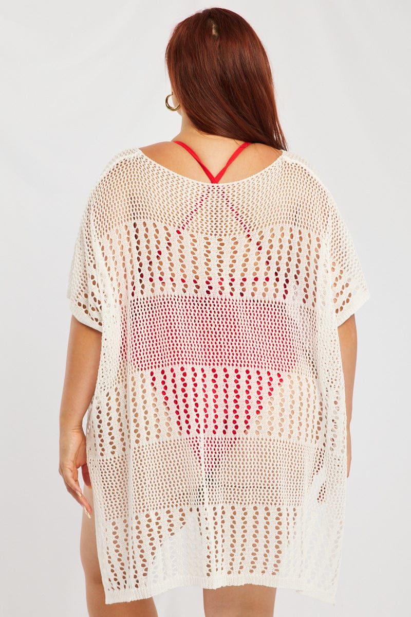 White Oversized Beach Dress Cover Up - Image 4