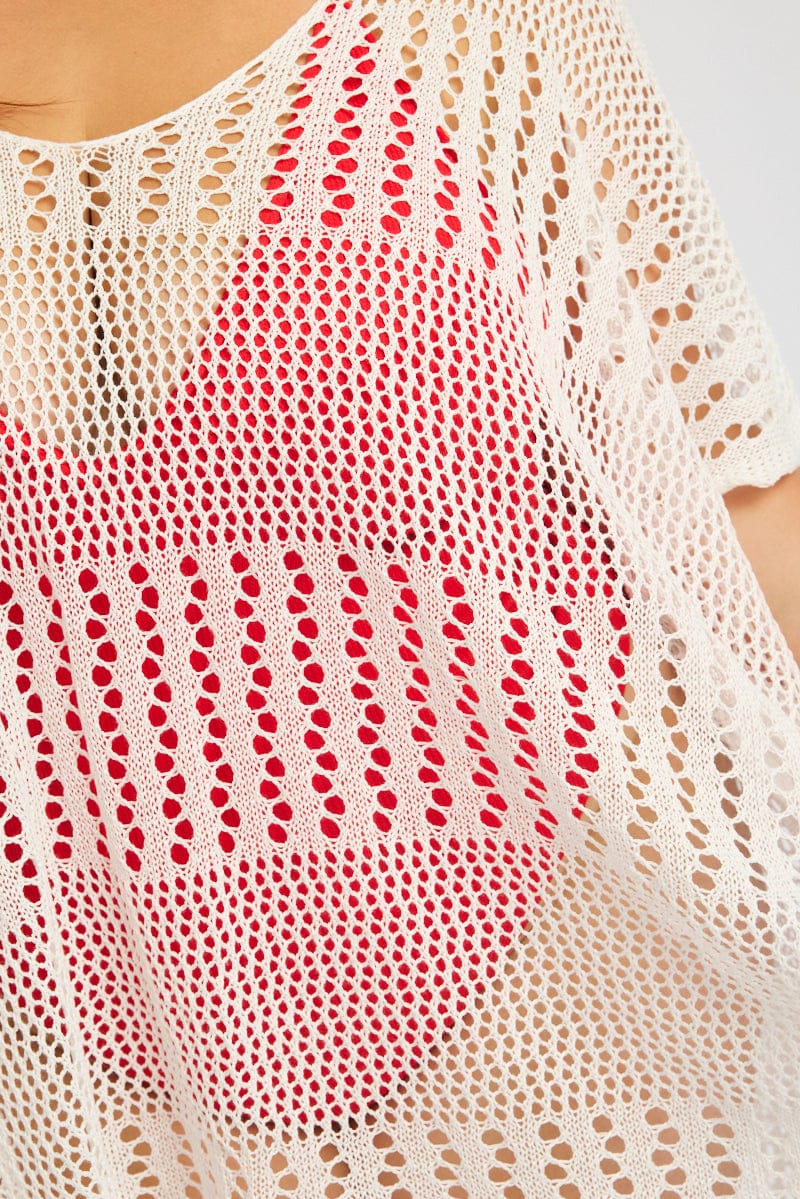 White Oversized Beach Dress Cover Up - Image 5