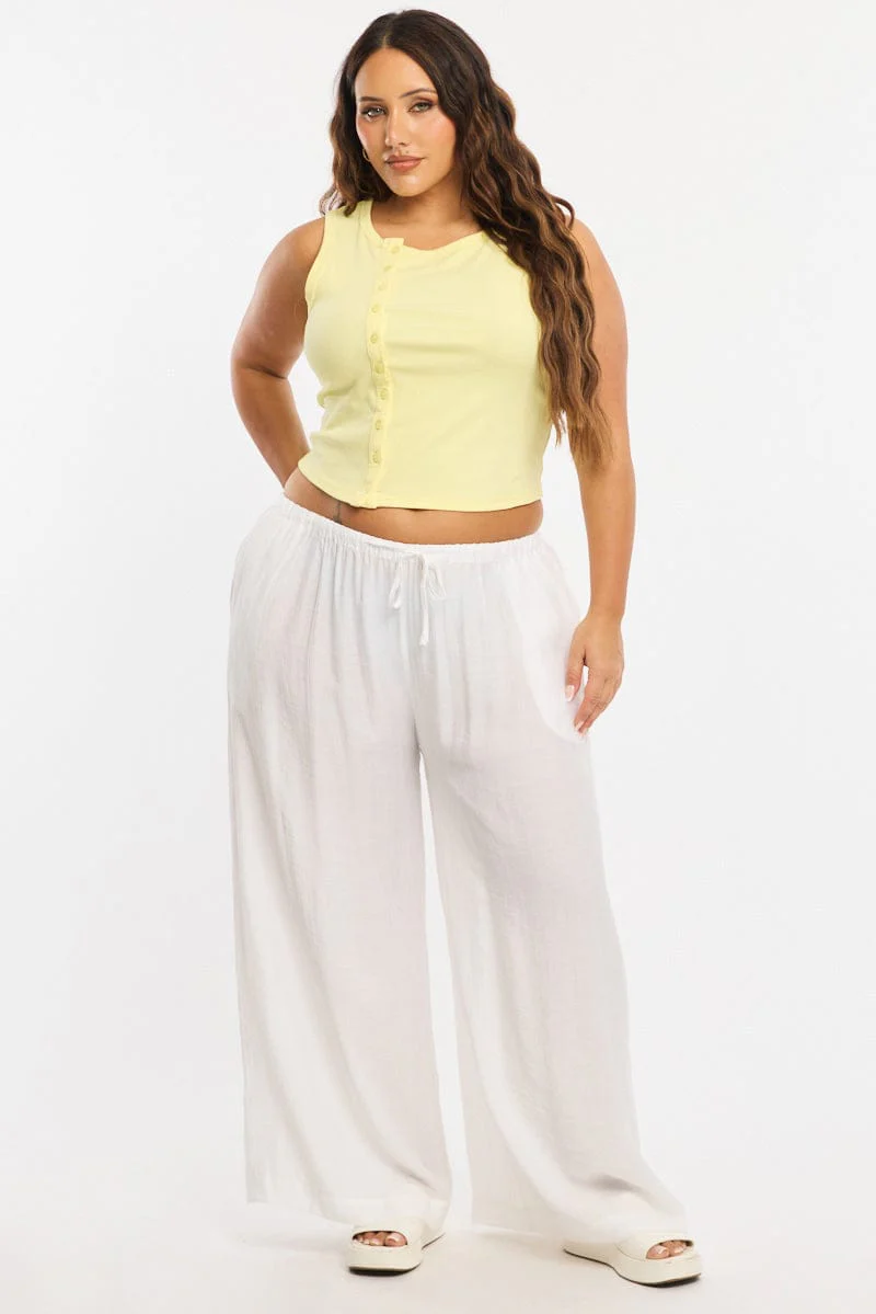 White Pants Elastic Waist - Image 2