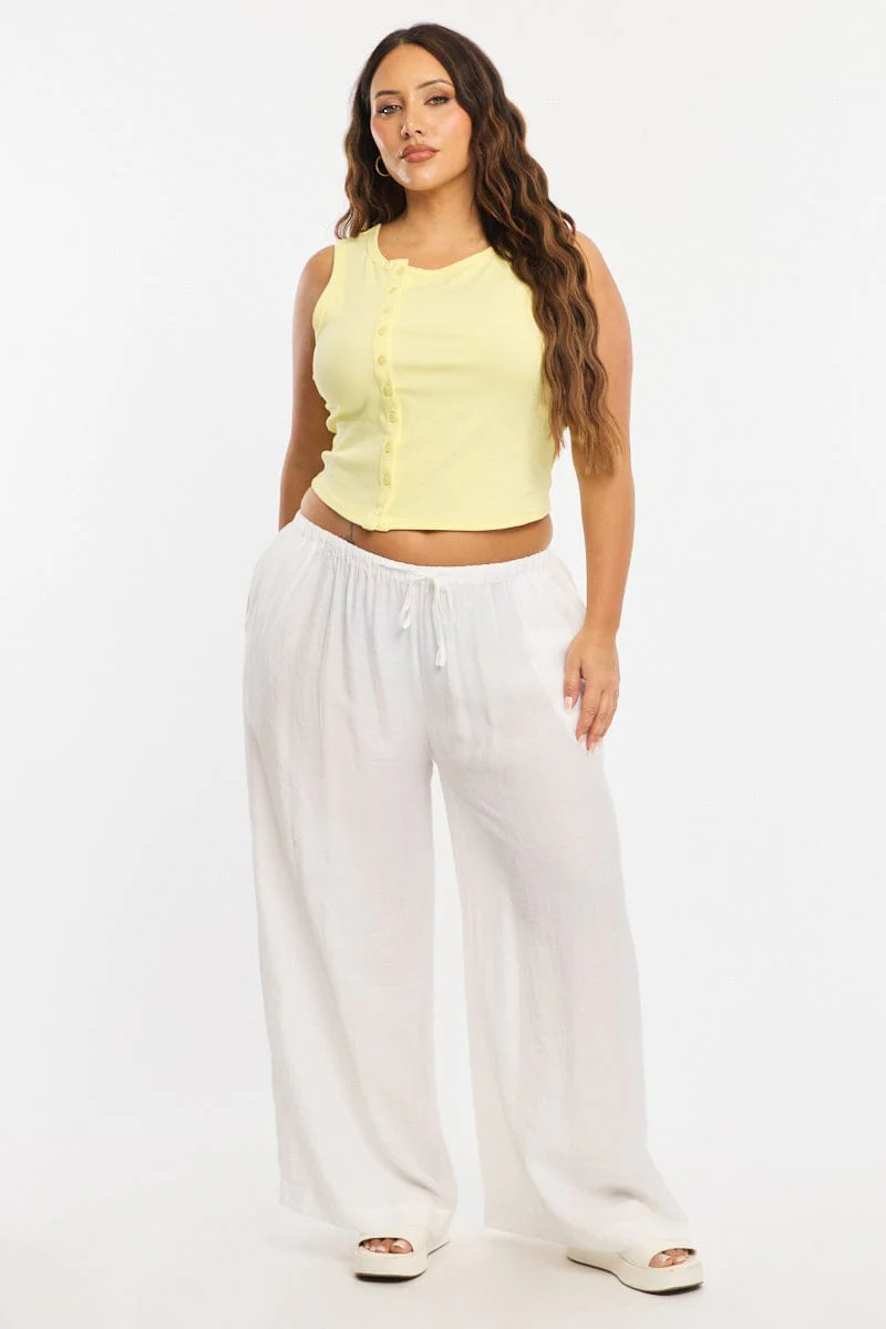 White Pants Elastic Waist - Image 4
