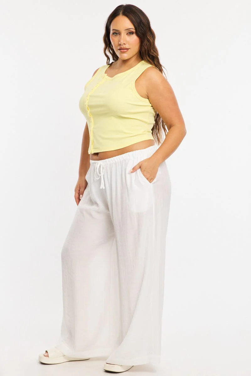 White Pants Elastic Waist - Image 5