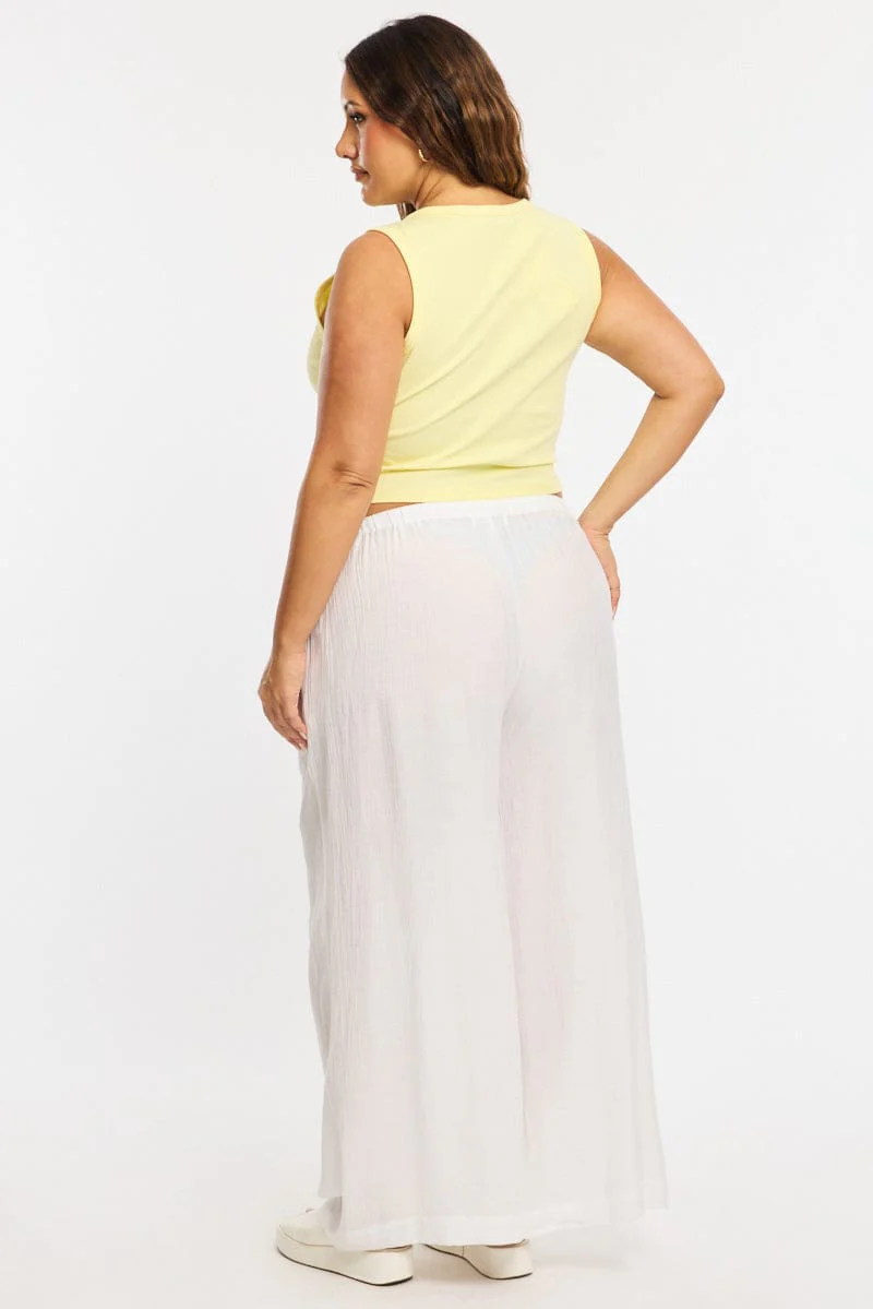 White Pants Elastic Waist - Image 6