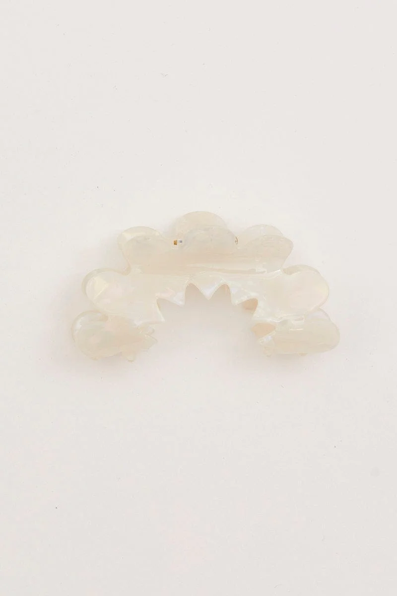 White Pearl White Hair Claw Clip