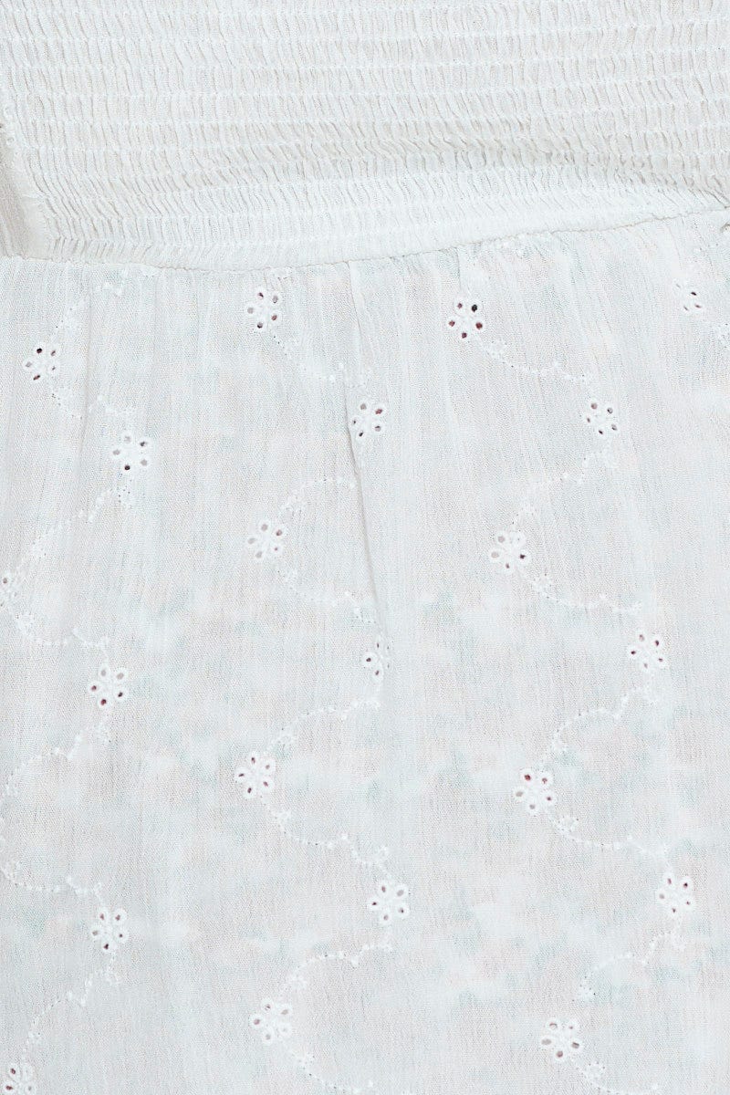 White Peplum Top Sleeveless Embroide - Image 6