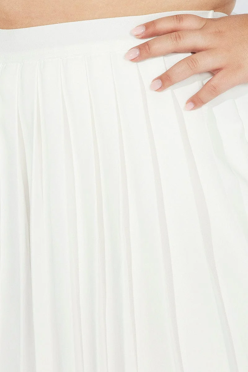 White Pleat Tennis Skirt Shorts Underneath - Image 6
