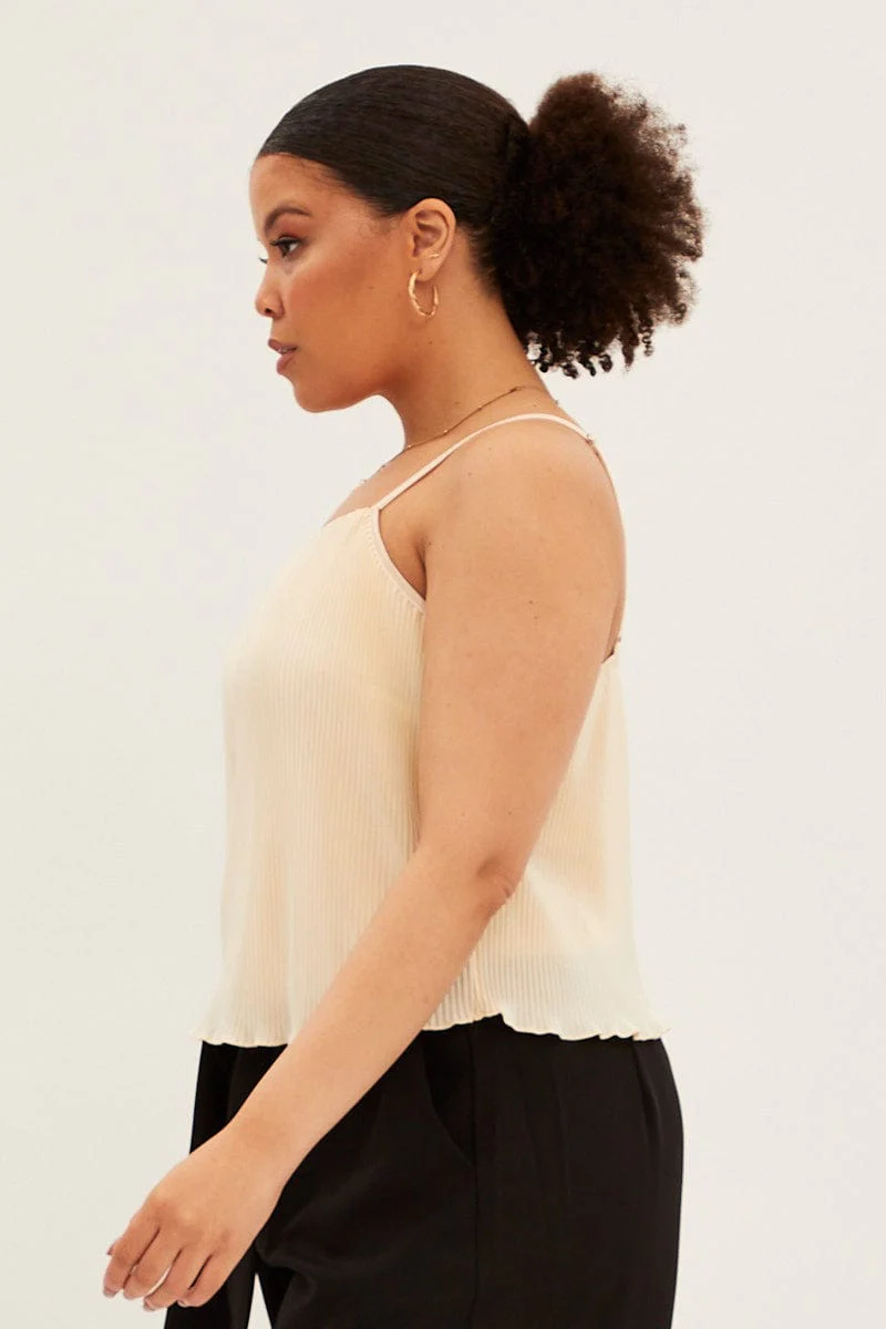 White Plisse Top Sleeveless - Image 4
