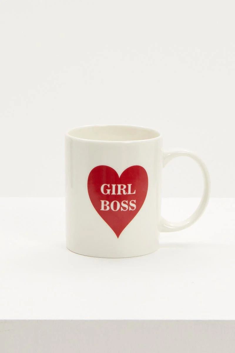 White Plus Girl Boss Slogan Mug - Image 3