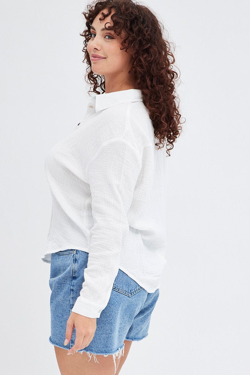 White Relaxed Shirt Long Sleeve - Image 4